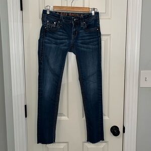 Rock Revival Women’s Alivia Medium Wash Embellished Skinny Jeans Sz‎ 27 Stretch